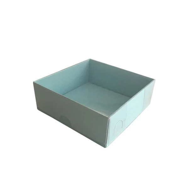 Asetat Kapaklı Karton Kutu 12X12X3 (50 Adet)  Mavi