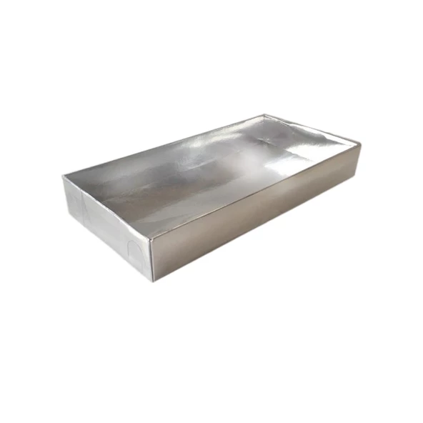 Asetat Kapaklı Karton Kutu 20X10X3 (25 Adet)  Gümüş - 1