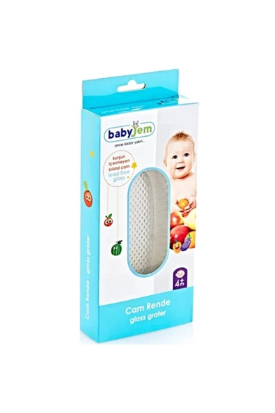 Babyjem Cam Rende + Turkuaz Paslanmaz Çelik Çatal Kaşık Seti - Resim 2