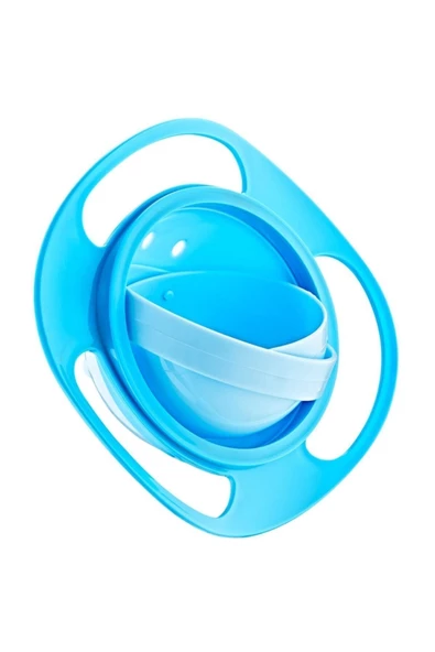 Babyjem Dökülmeyen Tabak Mavi Paslanmaz Çelik Çatal Kaşık Takımı Mavi - Resim 3