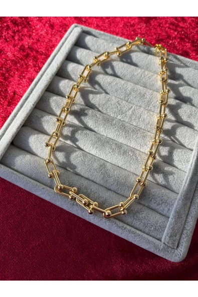 Ulaş Aksesuar  Altın Renk Tifany Blanca Kararmaz Paslanmaz Kadın Kolye - 2