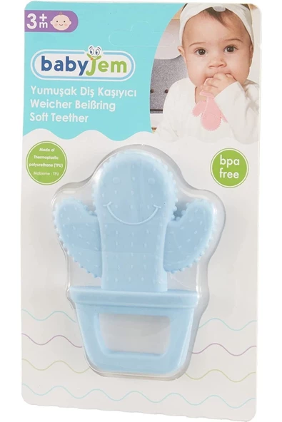 Babyjem 2'li Mavi Diş Kaşıma Seti Diş Kaşıyıcı Kirpi Eldiven Diş Kaşıyıcı Kaktüs - 2