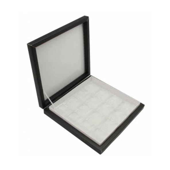 Karton Çikolata Kutusu 9 lu Separatörlü 18X19 CM  Siyah