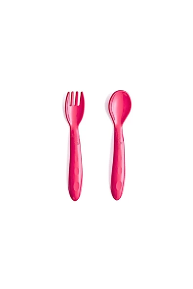 Babyjem Cam Rende + Dökülmeyen Tabak Pembe + Mama Kaşık Çatal Takımı Kırmızı - Resim 4