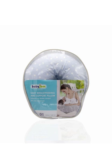 Babyjem Emzirme ve Destek Minderi Mavi Noktalı Desen - 2