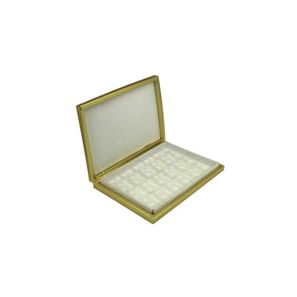 Karton Çikolata Kutusu 24 lü Separatörlü 23.4X31.5 CM  Altın