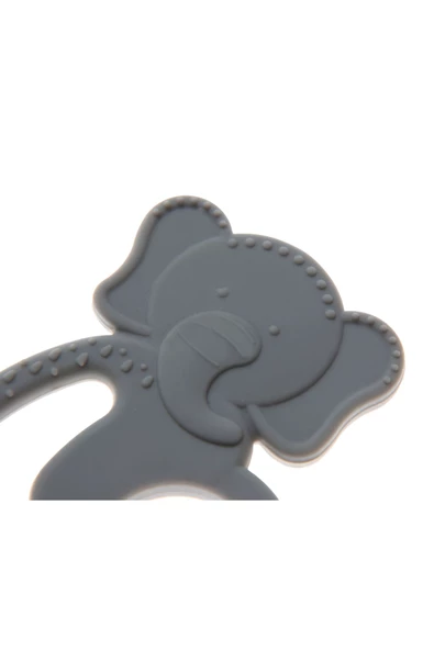 Babyjem Silikon Fil Diş Kaşıyıcı Gri - Bpa Free - 2