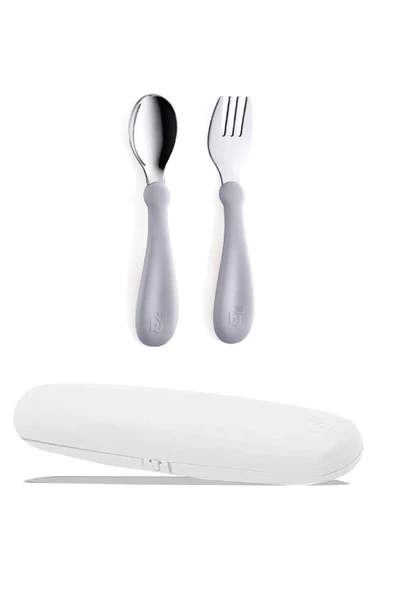 Babyjem Çatal Kaşık Saklama Kabı Gri + Paslanmaz Çelik Çatal Kaşık Seti Gri - Resim 6