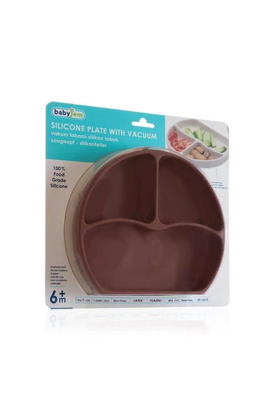 Babyjem Silikon Tabak Mocha - Resim 7