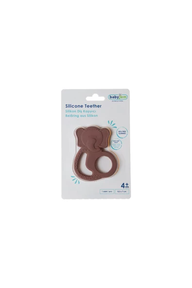 Babyjem Silikon Fil Diş Kaşıyıcı Latte - Bpa Free - 6