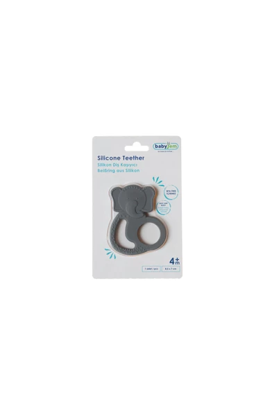 Babyjem Silikon Fil Diş Kaşıyıcı Gri - Bpa Free - 6