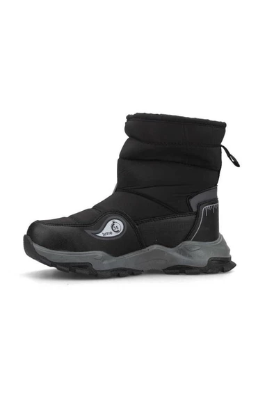 Alessio 2221 Kürklü Sıcak Astar Çocuk Kar Bot Siyah Füme - 2
