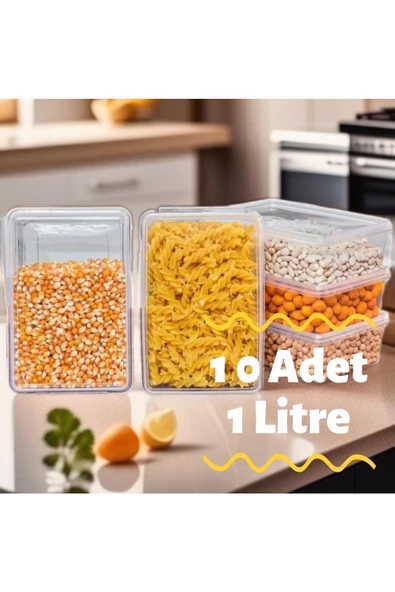 SUPERCUPP Plastik Kapaklı Saklama Kabı Derindondurucu & Buzdolabı Düzenleyici 1 Litre 10 Adet - 4