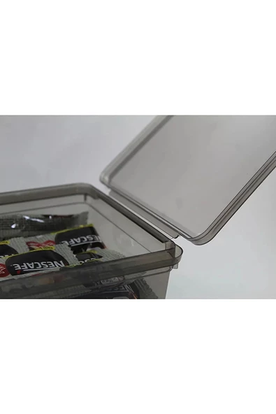 SUPERCUPP Plastik Kapaklı Kilitli - Gri Saklama Kabı 10 Adet 2 Lt & 10 Adet 1 Lt - 6