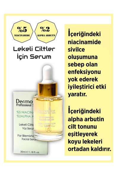Dermosline  DERMOSLİNE %5 NİACİNAMİDE %2 ALPHA ARBUTİN LEKELİ CİLTLER İÇİN SERUM