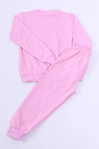 KIZ ÇOCUK EŞOFMAN TAKIMI AYICIK BASKILI RİBANALI E14 - 8