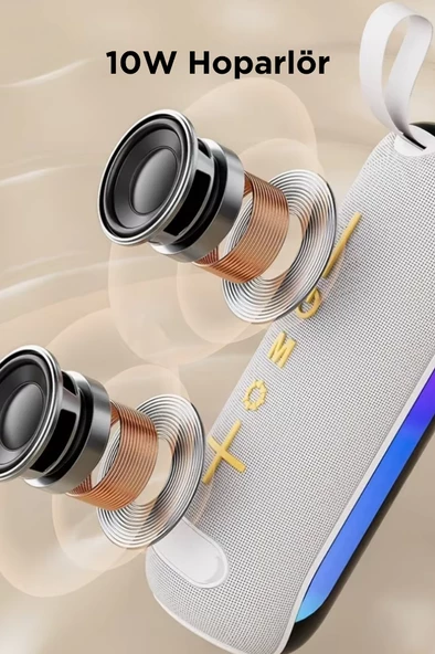 IPX7 Kablosuz Hoparlör Rgb Aydınlatmalı Fm Radyo Taşınabilir Bluetooth Hoparlör - 6