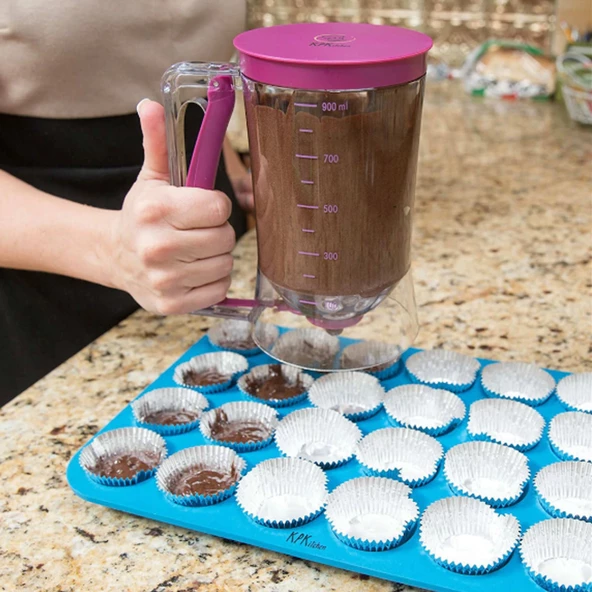 Mutfak Hamuru Dispenseri/ Ölçekli Hamur Dağıtıcı Pankek Cupcake - 2