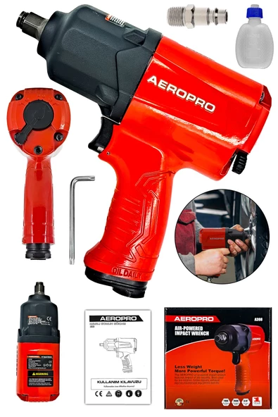 DAFLONG Aeropro A398 1/2 Professıonel Havalı Somun Sökme Ağır Kullanıma Uygun 1100 Nm - 2