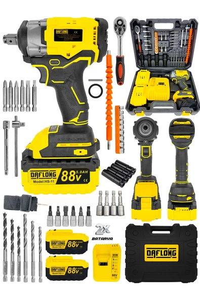 DAFLONG ITL-02S Torklu Somun Bijon Sökme Vidalama Metal Mandrenli Matkap Çantalı - Sarı - 2