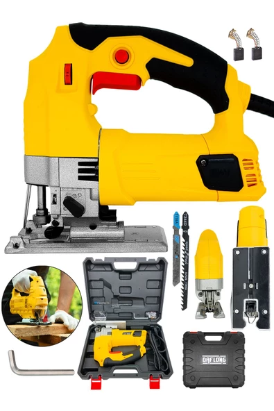 DAFLONG Metal Şanzuman 6 Kademe Devirli Lazerli Otomatik Dekupaj Testere ÇANTALI -SARI - 2