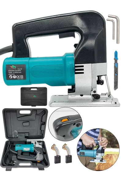 DAFLONG Metal Şanzuman 6 Kademe Devirli Lazerli Otomatik Dekupaj Testere -MAVI - 2