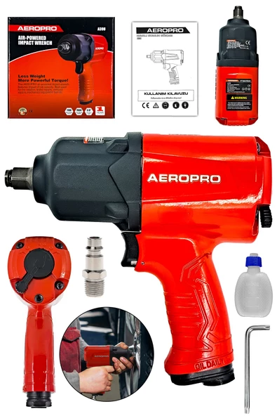 DAFLONG Aeropro A398 1/2 Professıonel Havalı Somun Sökme Ağır Kullanıma Uygun 1100 Nm