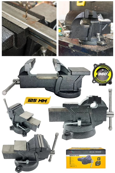 DAFLONG DAFLON iTALY STYLE 125 Mm Özel Alışımlı Paslanmaz Dövme Çelik Sabit Tezgah Masa Mengenesi - 2