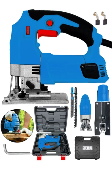 DAFLONG Metal Şanzuman 6 Kademe Devirli Lazerli Otomatik Dekupaj Testere ÇANTALI -MAVI - 2