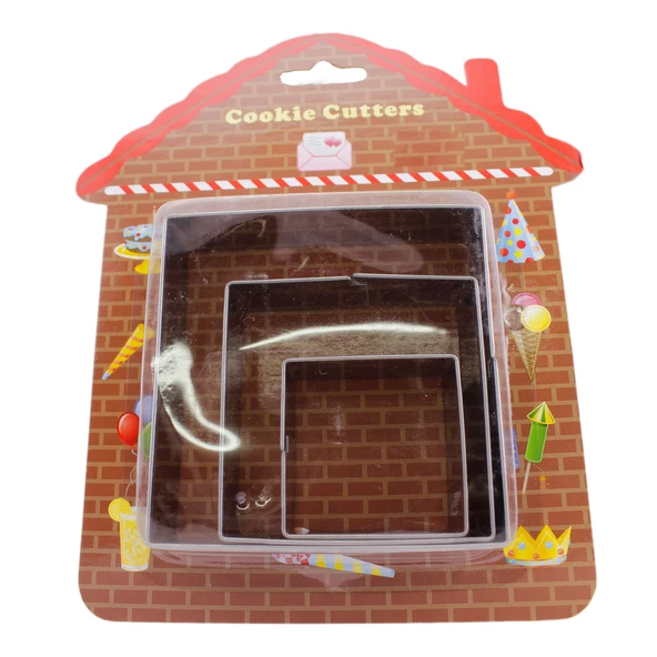 Kek Kurabiye Ve Pasta Kalıbı Metal Kare 3 Lü Set 021 - 2
