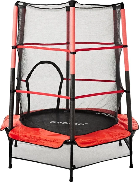 Avessa Fileli KorumalI Trampolin 55" (140 Cm) Siyah - Kırmızı - 2