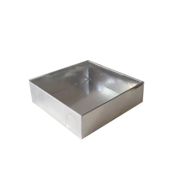 Asetat Kutu Altı Karton 7X7X2.2 CM (50 Adet)  Gümüş