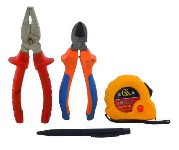 CVZ Pense 18cm,Super Yan Keski 15.5cm,GK 5m/6ft Metre,Metal Tükenmez Kalem Set1