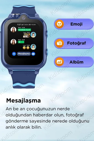 Akıllı Çocuk Saati Çift Kameralı Sim Kartlı Gps Konum 4G Görüntülü Konuşma Özellikli Çocuk Saati - 4