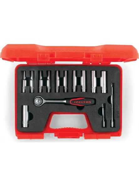 İzeltaş Derin Lokma Anahtar Takımı 1/4" 14 Parça 1107006014