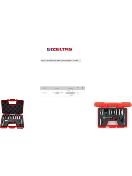 İzeltaş Derin Lokma Anahtar Takımı 1/4" 14 Parça 1107006014 - 3