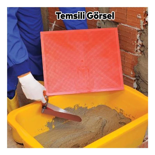 Saplı Plastik Sıvacı Küreği Harç Duvar Beton Sıva Yayma 44x36 cm Boyutunda Plastik Sap - 3