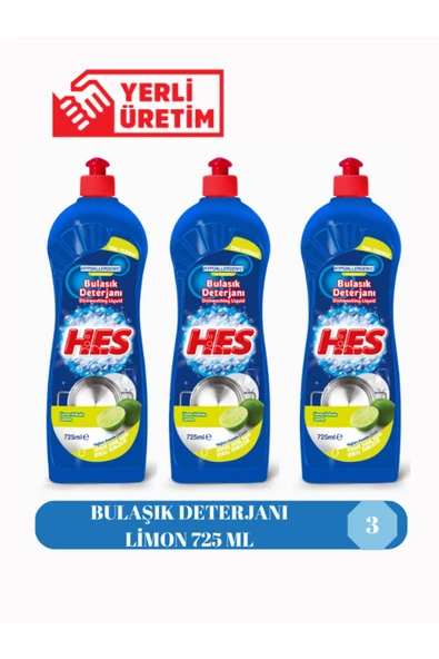 Hes  Bulaşik Deterjani Limon 725 ml 3 Adet