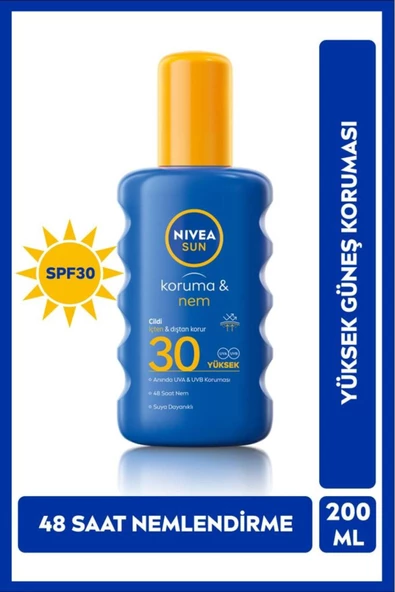 NIVEA  Sun Koruma&nem Nemlendirici Güneş Spreyi Gkf 30 200 ml