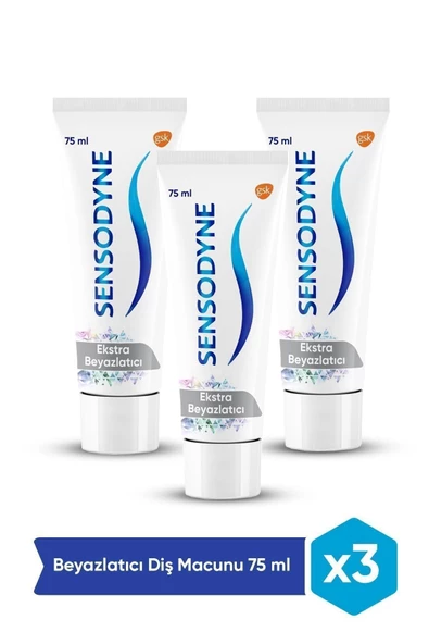 Sensodyne  Ekstra Beyazlatıcı Diş Macunu 75ml X 3'li Paket