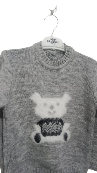 uğurböceğiçocuk Ayı Baskılı Erkek Çocuk Kazak 1446 - 2