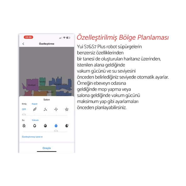 S7 Plus Akıllı Çöp İstasyonlu Robot Vacuum & Mop Süpürge Siyah (YUI TÜRKİYE GARANTİLİ) - 3
