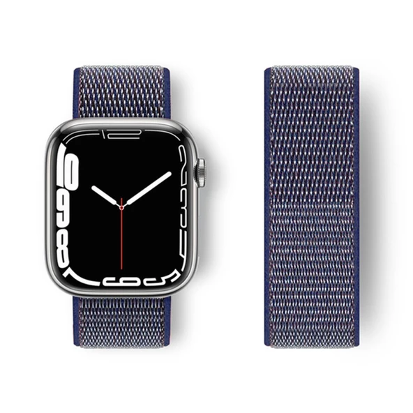 Apple Watch 45mm Hasırlı Cırtcırtlı Kordon - 3