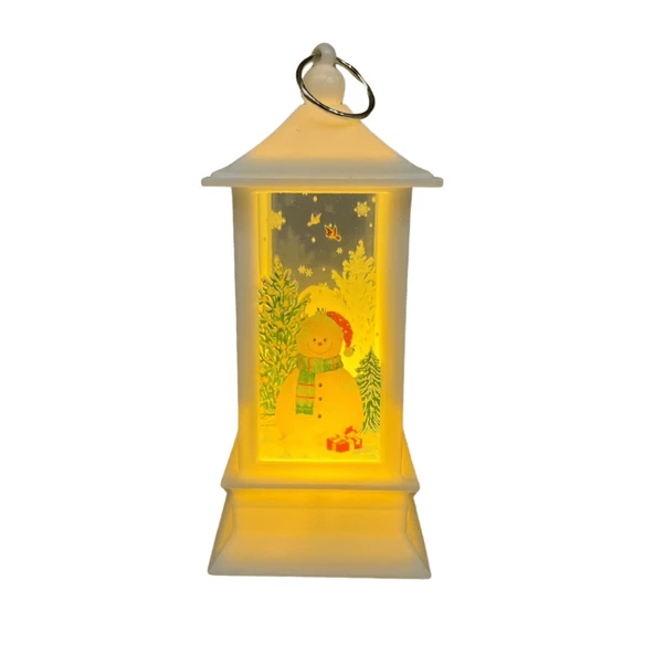 Yılbaşı Fener Ledli Kare Desenli 13 Cm 1 Adet - Resim 4