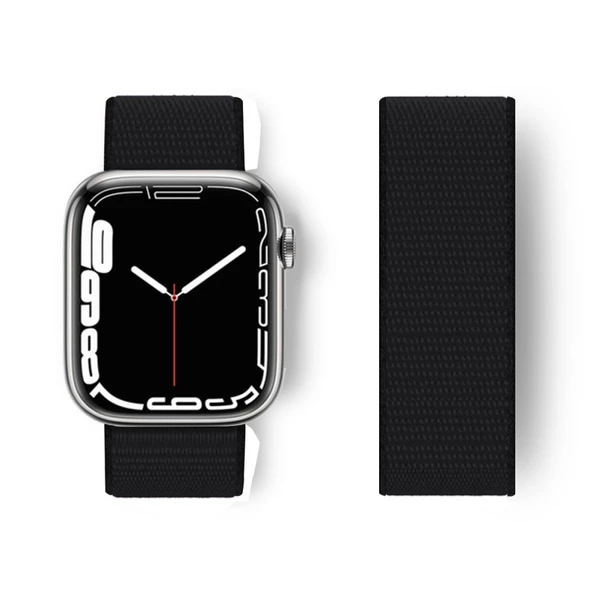 Apple Watch 45mm Hasırlı Cırtcırtlı Kordon - 6