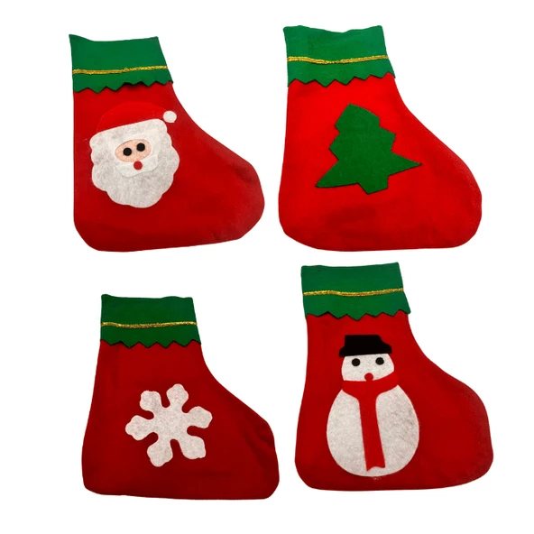 Yılbaşı Çorabı Keçe Küçük 20x15 cm 1 Adet - Resim 2