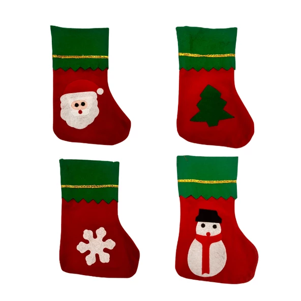 Yılbaşı Çorabı Keçe Küçük 20x15 cm 1 Adet ürün görseli 1