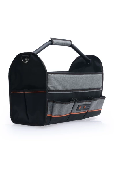 Dayanıklı Demir Saplı Takım Çantası - Suya Dayanıklı, 27 Bölmeli, Ergonomik El ve Omuz Taşıma - 2