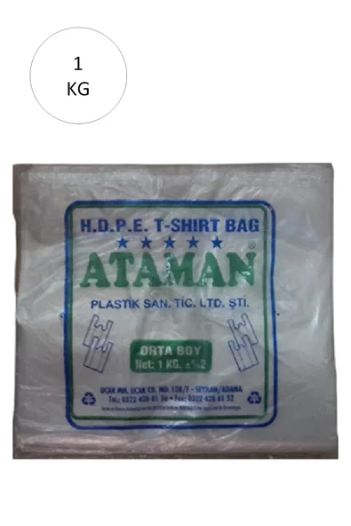 Kalın faf Atlet Poşet Orta Boy 27x47 Cm 1 Kg (1 Paket-Takriben 145 Adet)