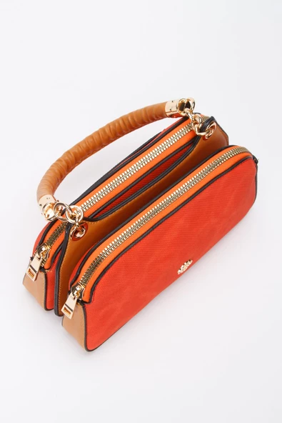 Kadın Fermuarlı El ve Omuz Çantası - 8